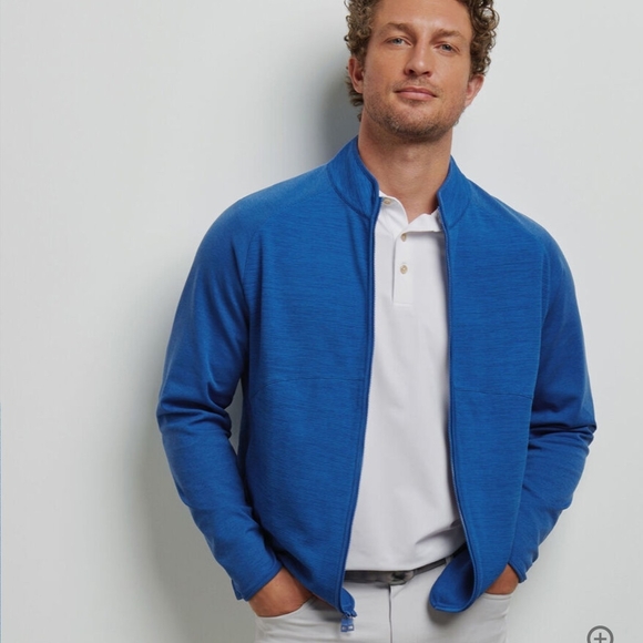 New Peter Millar Crown Crafted Vista Hybrid Full-Zip Jacket Blue Medium - Picture 6 of 7